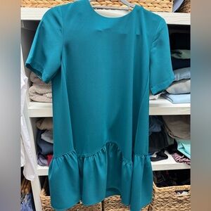 LOFT Teal Blouse with Tailored Collar